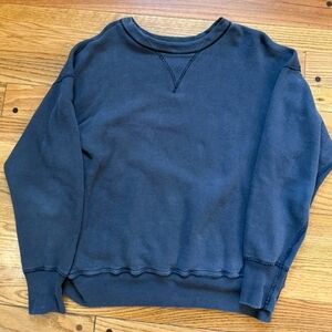 Warehouse Co Black Cotton Fleece Crew Neck Pullover Sweatshirt Men's Size 42